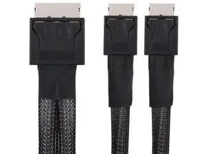 50cm OCuLink SFF-8611 8X to Dual SFF-8611 4X PCIe Active Breakout Cable 50cm OCuLink SFF-8611 8X to Dual SFF-8611 4X PCIe Active Breakout Cable
