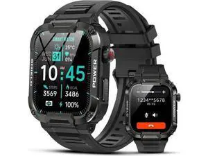 1.85 Inch Military Smart Watch for Men, Rugged Tactical Sports Smartwatch with Bluetooth Call, IP68 Waterproof, Fitness Tracker, Outdoor Durable Wrist Watch Compatible with Android & iPhone, Black 1.85 Inch Military Smart Watch for Men, Rugged Tactical Sports Smartwatch with Bluetooth Call, IP68 Waterproof, Fitness Tracker, Outdoor Durable Wrist Watch Compatible with Android & iPhone, Black