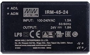 IRM-45-48 Encapsulated Power Module, 110V/220V AC to 48V DC 0.94A 45W PCB-Mount Switching Power Supply Module IRM-45-48 Encapsulated Power Module, 110V/220V AC to 48V DC 0.94A 45W PCB-Mount Switching Power Supply Module