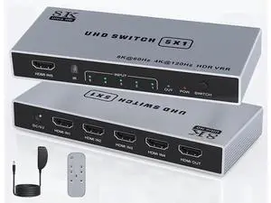 5 in 1 Out 8K HDMI 2.1 Switch with Remote, 8K@60Hz 4K@120Hz Port Expander Selector Box, Support 3D HDR HDCP 2.3 Dolby Vision, Compatible with PS5 PS4 PS3 Xbox Switch DVD Player TV PC 5 in 1 Out 8K HDMI 2.1 Switch with Remote, 8K@60Hz 4K@120Hz Port Expander Selector Box, Support 3D HDR HDCP 2.3 Dolby Vision, Compatible with PS5 PS4 PS3 Xbox Switch DVD Player TV PC