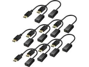 4K DisplayPort (DP) to HDMI Adapter, Gold-Plated Uni-Directional Display Port PC to HDMI Screen Converter (Male to Female) Compatible with HP, D.ell, L.enovo & More, Passive - Black 10 packs 4K DisplayPort (DP) to HDMI Adapter, Gold-Plated Uni-Directional Display Port PC to HDMI Screen Converter (Male to Female) Compatible with HP, D.ell, L.enovo & More, Passive - Black 10 packs