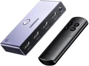 UGREEN Aluminum HDMI 2.1 Switch 3 in 1 Out, 8K@60Hz Ultra HD HDMI Switcher Splitter with Remote Control, Supports 3D CEC HDR HDCP2.3, Compatible with PS4/3 Xbox Nintendo Switch Roku TV Fire Stick UGREEN Aluminum HDMI 2.1 Switch 3 in 1 Out, 8K@60Hz Ultra HD HDMI Switcher Splitter with Remote Control, Supports 3D CEC HDR HDCP2.3, Compatible with PS4/3 Xbox Nintendo Switch Roku TV Fire Stick