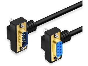 15 Meter Down RightAngle DB9 RS232 Serial Cable, GoldPlated Male to Female 9Pin COM Port Extension Cord 15 Meter Down RightAngle DB9 RS232 Serial Cable, GoldPlated Male to Female 9Pin COM Port Extension Cord