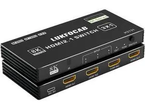 HDMI 2.1 Switch 3 in 1 Out, 8K@60Hz 4K@120Hz HDMI Switcher with HDCP 2.3 HDR10 CEC Auto Switching, Compatible with PS5 Xbox Series X/S NS PC DVD HDTV HDMI 2.1 Switch 3 in 1 Out, 8K@60Hz 4K@120Hz HDMI Switcher with HDCP 2.3 HDR10 CEC Auto Switching, Compatible with PS5 Xbox Series X/S NS PC DVD HDTV