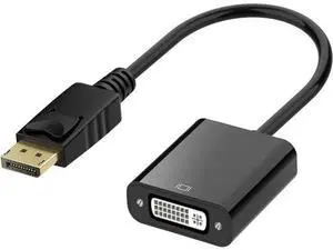 DisplayPort (DP) to DVI Adapter, Gold-Plated Display Port to DVI-D Adapter (Male to Female) Compatible with Computer, Desktop, Laptop, PC, Monitor, Projector, HDTV - Black DisplayPort (DP) to DVI Adapter, Gold-Plated Display Port to DVI-D Adapter (Male to Female) Compatible with Computer, Desktop, Laptop, PC, Monitor, Projector, HDTV - Black