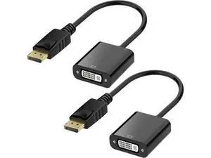 DisplayPort (DP) to DVI Adapter, Gold-Plated Display Port to DVI-D Adapter (Male to Female) Compatible with Computer, Desktop, Laptop, PC, Monitor, Projector, HDTV - Black 2 Pack DisplayPort (DP) to DVI Adapter, Gold-Plated Display Port to DVI-D Adapter (Male to Female) Compatible with Computer, Desktop, Laptop, PC, Monitor, Projector, HDTV - Black 2 Pack