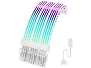 White 5V 3Pin ARGB 3PCS 8Pin 6+2 PCIe GPU Power Extension Cable Four-Sided RGB Lighting Cord for Gaming PC Modding White 5V 3Pin ARGB 3PCS 8Pin 6+2 PCIe GPU Power Extension Cable Four-Sided RGB Lighting Cord for Gaming PC Modding