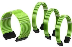 PSU Cable Extension Sleeved Custom Mod GPU PC Power Supply Braided with Comb Kit, 24P(20+4), 8P(4+4) CPU, 2x8P(6+2) GPU, 30cm 300mm Green PSU Cable Extension Sleeved Custom Mod GPU PC Power Supply Braided with Comb Kit, 24P(20+4), 8P(4+4) CPU, 2x8P(6+2) GPU, 30cm 300mm Green
