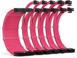 PSU Extension Cable Kit Custom Sleeved Power Supply Cable Mod for PC Build 18AWG 24Pin ATX /8 (4+4) Pin EPS CPU Cable /8 (6+2) Pin PCI-E GPU PSU Cables 6PCS with Cable Comes Pink PSU Extension Cable Kit Custom Sleeved Power Supply Cable Mod for PC Build 18AWG 24Pin ATX /8 (4+4) Pin EPS CPU Cable /8 (6+2) Pin PCI-E GPU PSU Cables 6PCS with Cable Comes Pink