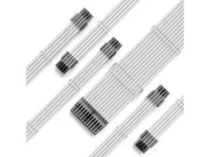 PSU Extension Cable Kit Custom Sleeved Power Supply Cable Mod for PC Build 18AWG 24Pin ATX /8 (4+4) Pin EPS CPU Cable /8 (6+2) Pin PCI-E GPU PSU Cables 6PCS with Cable Comes White PSU Extension Cable Kit Custom Sleeved Power Supply Cable Mod for PC Build 18AWG 24Pin ATX /8 (4+4) Pin EPS CPU Cable /8 (6+2) Pin PCI-E GPU PSU Cables 6PCS with Cable Comes White
