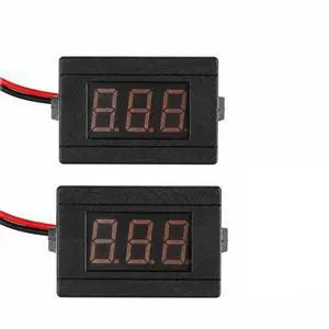 2Pcs 0.36" DC Voltmeter Module, 4.5-120V 2-Wire LED Digital Voltage Meter 2Pcs 0.36" DC Voltmeter Module, 4.5-120V 2-Wire LED Digital Voltage Meter