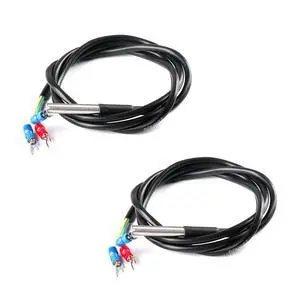 2Pcs Waterproof PT100 Temperature Sensor Probe Stainless Steel Temp Sensor 2Pcs Waterproof PT100 Temperature Sensor Probe Stainless Steel Temp Sensor