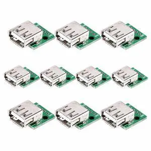 10Pcs USB 2.0 Female to DIP Adapter Board, 4-Pin 2.54mm Pitch Breakout Module 10Pcs USB 2.0 Female to DIP Adapter Board, 4-Pin 2.54mm Pitch Breakout Module