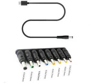 8-in-1 USB-C PD to 12V DC Power Cable, Multi Tips 3.5/4.0/4.8/5.5mm Barrel Connector Cord for Router LED CCTV Camera 12V Electronics 8-in-1 USB-C PD to 12V DC Power Cable, Multi Tips 3.5/4.0/4.8/5.5mm Barrel Connector Cord for Router LED CCTV Camera 12V Electronics