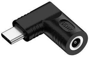 65W 90 Degree Right Angle DC 5.5x2.5mm to USB-C PD Power Adapter, 20V DC Barrel Input to Type-C Output Charging Converter Plug 65W 90 Degree Right Angle DC 5.5x2.5mm to USB-C PD Power Adapter, 20V DC Barrel Input to Type-C Output Charging Converter Plug
