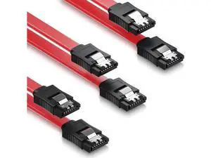 3 Pack SATA III 6Gbps Data Cables, 15.75 Inch Straight SATA Cord with Locking Latch for HDD SSD Optical Drives, Red 3 Pack SATA III 6Gbps Data Cables, 15.75 Inch Straight SATA Cord with Locking Latch for HDD SSD Optical Drives, Red