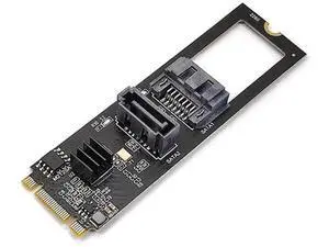 JMB582 M.2 B+M Key 1 to 2 SATA3 6Gbps Expansion Adapter Card for 2280 NGFF Slot JMB582 M.2 B+M Key 1 to 2 SATA3 6Gbps Expansion Adapter Card for 2280 NGFF Slot