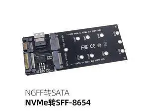 M.2 SATA to SATA + NVMe to SFF-8654 Converter, 22Pin SATA M.2 Expansion Card, M-Key/B-Key SSD Adapter for PC Desktop Motherboard M.2 SATA to SATA + NVMe to SFF-8654 Converter, 22Pin SATA M.2 Expansion Card, M-Key/B-Key SSD Adapter for PC Desktop Motherboard