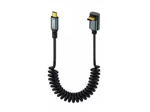 6FT Coiled Up-Angled USBC to USBC Cable | USB3.2 Gen2x1 20Gbps, 100W PD, 8K@60Hz Video Transfer Cord 6FT Coiled Up-Angled USBC to USBC Cable | USB3.2 Gen2x1 20Gbps, 100W PD, 8K@60Hz Video Transfer Cord