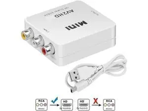 White 1080P RCA CVBS AV to HDMI Converter, Analog Composite Audio Video Adapter Supports PAL/NTSC, Compatible Xbox PS2 Wii SNES N64 VHS VCR DVD White 1080P RCA CVBS AV to HDMI Converter, Analog Composite Audio Video Adapter Supports PAL/NTSC, Compatible Xbox PS2 Wii SNES N64 VHS VCR DVD