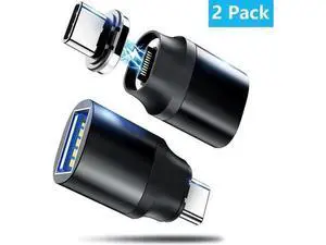 2 Pack 24Pin USB C to USB A Magnetic Adapter, 60W PD Fast Charging 10Gbps USB3.1 Gen1 Magnetic USB-C Male to USB-A Female Connector, Compatible with MacBook Pro/Air & All USB-C Devices 2 Pack 24Pin USB C to USB A Magnetic Adapter, 60W PD Fast Charging 10Gbps USB3.1 Gen1 Magnetic USB-C Male to USB-A Female Connector, Compatible with MacBook Pro/Air & All USB-C Devices