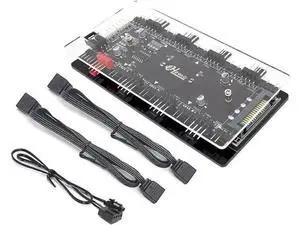 8-Port 2-in-1 ARGB PWM Fan Hub, 12V 4Pin to 5V 3Pin ARGB Converter Controller, SATA Powered with PMMA Shell & Magnetic Standoff, Sync Compatible with ASUS/MSI RGB Lighting 8-Port 2-in-1 ARGB PWM Fan Hub, 12V 4Pin to 5V 3Pin ARGB Converter Controller, SATA Powered with PMMA Shell & Magnetic Standoff, Sync Compatible with ASUS/MSI RGB Lighting