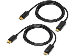2 Pack 6FT 4K DisplayPort to HDMI Male to Male Cable, DP to HDMI Converter Cord for PC, HDTV, Monitor & Projector 2 Pack 6FT 4K DisplayPort to HDMI Male to Male Cable, DP to HDMI Converter Cord for PC, HDTV, Monitor & Projector