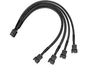 10 Inches Braided Sleeved 1-to-4 PWM 4-Pin Fan Splitter Y Cable, Motherboard Fan Header 1 to 4 Power Adapter for CPU & PC Chassis Cooling Fans 10 Inches Braided Sleeved 1-to-4 PWM 4-Pin Fan Splitter Y Cable, Motherboard Fan Header 1 to 4 Power Adapter for CPU & PC Chassis Cooling Fans