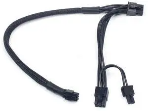 30cm+15cm Mini 6Pin to PCIe 6Pin & 8Pin(6+2) GPU Power Cable with Wire Sleeve, Dual PCI-E Ports Compatible with Mac Pro G5 30cm+15cm Mini 6Pin to PCIe 6Pin & 8Pin(6+2) GPU Power Cable with Wire Sleeve, Dual PCI-E Ports Compatible with Mac Pro G5