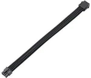 Black Braided PSU Extension Cable, 4+4PIN CPU Power Cable 11.81 Inch Black Braided PSU Extension Cable, 4+4PIN CPU Power Cable 11.81 Inch