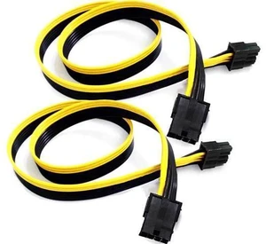 2 Pack 25 Inches PCIe 8Pin Female to 8Pin(6+2) Male GPU Power Extension Cable 2 Pack 25 Inches PCIe 8Pin Female to 8Pin(6+2) Male GPU Power Extension Cable