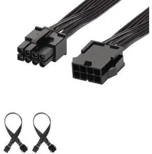 2 Pack 8 Pin PCIe Power Extension Cable, 12 Inch Durable PCI Express Power Cord 2 Pack 8 Pin PCIe Power Extension Cable, 12 Inch Durable PCI Express Power Cord