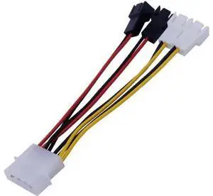 1PC 4Pin Molex to 3Pin Fan Power Adapter Cable, 12V/5V Dual Output for CPU & Case Fans 1PC 4Pin Molex to 3Pin Fan Power Adapter Cable, 12V/5V Dual Output for CPU & Case Fans
