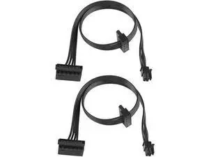2-Pack 45cm ATX Mini 4-Pin to Dual Right-Angle 15Pin SATA Power Splitter Cable 2-Pack 45cm ATX Mini 4-Pin to Dual Right-Angle 15Pin SATA Power Splitter Cable