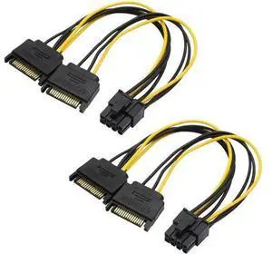 2 Pack 8 Pin to 15 Pin SATA Power Adapter Cable, PCIe 8Pin to SATA Power Cord for Graphics Card 2 Pack 8 Pin to 15 Pin SATA Power Adapter Cable, PCIe 8Pin to SATA Power Cord for Graphics Card