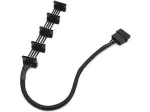 40cm Sleeved 4-Pin IDE Molex 1 to 5 SATA Power Splitter Cable, 18AWG Black Braided for PC & Server Storage Devices 40cm Sleeved 4-Pin IDE Molex 1 to 5 SATA Power Splitter Cable, 18AWG Black Braided for PC & Server Storage Devices