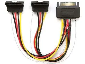 20cm Right Angle SATA Power Splitter Cable, 15Pin Male to Dual 15Pin Female 90-Degree Adapter for PC Storage Devices 20cm Right Angle SATA Power Splitter Cable, 15Pin Male to Dual 15Pin Female 90-Degree Adapter for PC Storage Devices