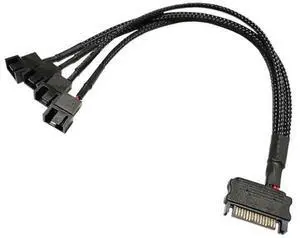 SATA to 3/4 Pin Fan Power Adapter Cable, PC Cooling Fan Extension Splitter Cord SATA to 3/4 Pin Fan Power Adapter Cable, PC Cooling Fan Extension Splitter Cord