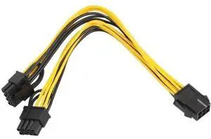 20CM PCI-E 6Pin to Dual 6+2 Pin Power Splitter Cable for Graphics Card 20CM PCI-E 6Pin to Dual 6+2 Pin Power Splitter Cable for Graphics Card