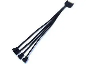 5-Pack 15-Pin SATA to 4 Ports 3/4 Pin Fan Splitter Power Adapter Cable, 12V PC Cooling Fan Power Cord 5-Pack 15-Pin SATA to 4 Ports 3/4 Pin Fan Splitter Power Adapter Cable, 12V PC Cooling Fan Power Cord