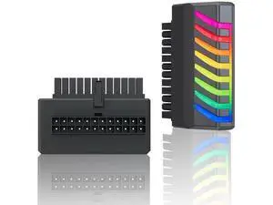 90 Degree ATX 24Pin Right Angle Power Adapter with 5V 3Pin RGB Port, Female to Male Motherboard PSU Connector, Black 90 Degree ATX 24Pin Right Angle Power Adapter with 5V 3Pin RGB Port, Female to Male Motherboard PSU Connector, Black