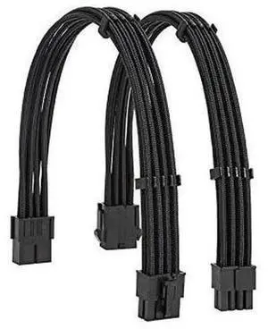 Black Sleeved PSU Extension Cable Kit 18AWG, EPS 8Pin + PCIe 8Pin with Cable Combs for Motherboard & GPU Black Sleeved PSU Extension Cable Kit 18AWG, EPS 8Pin + PCIe 8Pin with Cable Combs for Motherboard & GPU