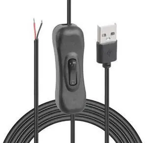 USB to 2-Pin LED Strip Extension Cable with On/Off Switch, 5V Power Cord for LED Lights, PC Fans & Small Speakers USB to 2-Pin LED Strip Extension Cable with On/Off Switch, 5V Power Cord for LED Lights, PC Fans & Small Speakers
