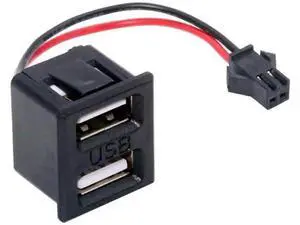 Dual USB Type-A Female to 2.54mm Pitch 2Pin Header Cable with Latch Mount, DC 5V DIY OEM Power Cord Dual USB Type-A Female to 2.54mm Pitch 2Pin Header Cable with Latch Mount, DC 5V DIY OEM Power Cord