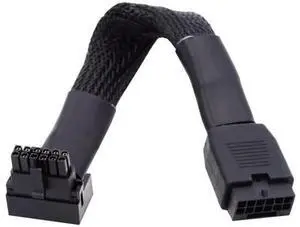 ATX 3.0 PCIe 5.0 12VHPWR Male to Female 90° Down-Angled GPU Extension Cable ATX 3.0 PCIe 5.0 12VHPWR Male to Female 90° Down-Angled GPU Extension Cable