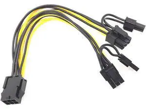 5 Pack PCI-E 6Pin to Dual 6+2Pin (8Pin) GPU Power Splitter Cables, PCI Express 6 Pin to Double 8 Pin Graphics Card Extension Cord 5 Pack PCI-E 6Pin to Dual 6+2Pin (8Pin) GPU Power Splitter Cables, PCI Express 6 Pin to Double 8 Pin Graphics Card Extension Cord