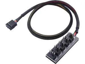 1-to-5 PWM Fan Hub Splitter with 16 Inch Extension Cable, PC Case Cooling Fan Connector Adapter 1-to-5 PWM Fan Hub Splitter with 16 Inch Extension Cable, PC Case Cooling Fan Connector Adapter