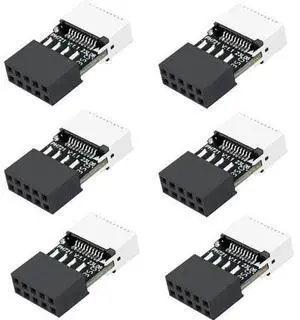6Pcs PH721 Motherboard USB2.0 9Pin Header Male to Female Type-E Adapter, Internal USB-C Front Panel Port Converter 6Pcs PH721 Motherboard USB2.0 9Pin Header Male to Female Type-E Adapter, Internal USB-C Front Panel Port Converter