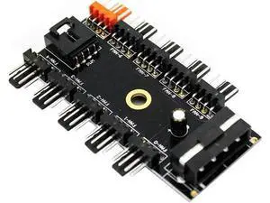 1 to 10 Way 4Pin PWM Fan Hub Splitter Cable, 1 Female to 10 Male for PC Case Fan Controller 1 to 10 Way 4Pin PWM Fan Hub Splitter Cable, 1 Female to 10 Male for PC Case Fan Controller