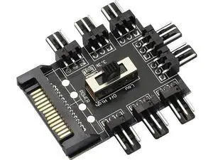 SATA Powered 1-to-8 PC Fan Hub, 12V 3Pin Fan Splitter Controller Hub Compatible with Desktop Chassis Cooling Fans SATA Powered 1-to-8 PC Fan Hub, 12V 3Pin Fan Splitter Controller Hub Compatible with Desktop Chassis Cooling Fans